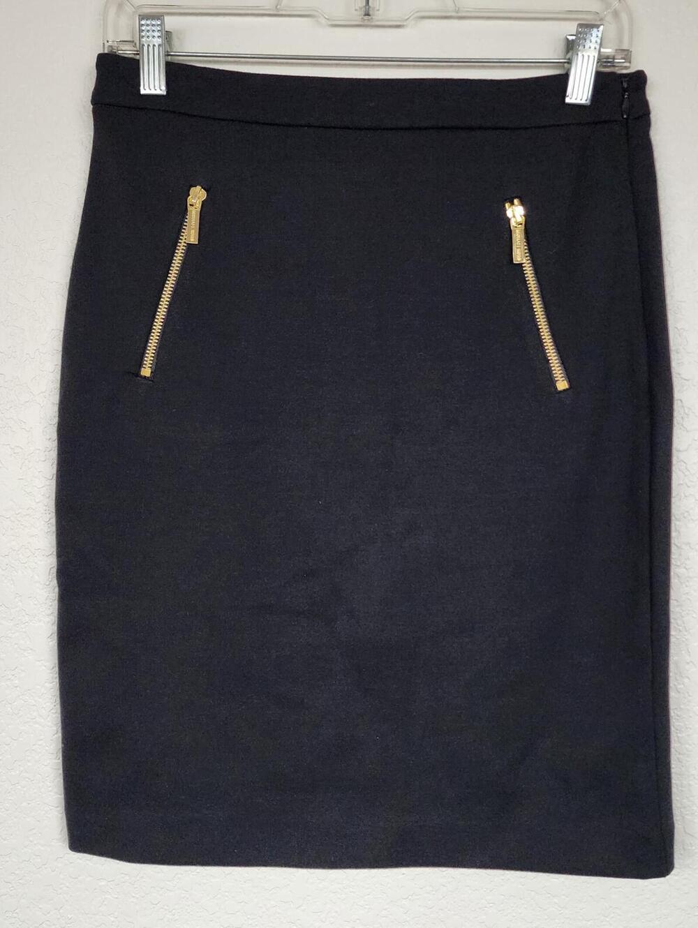 Michael Kors Black Zipper Pocket Skirt